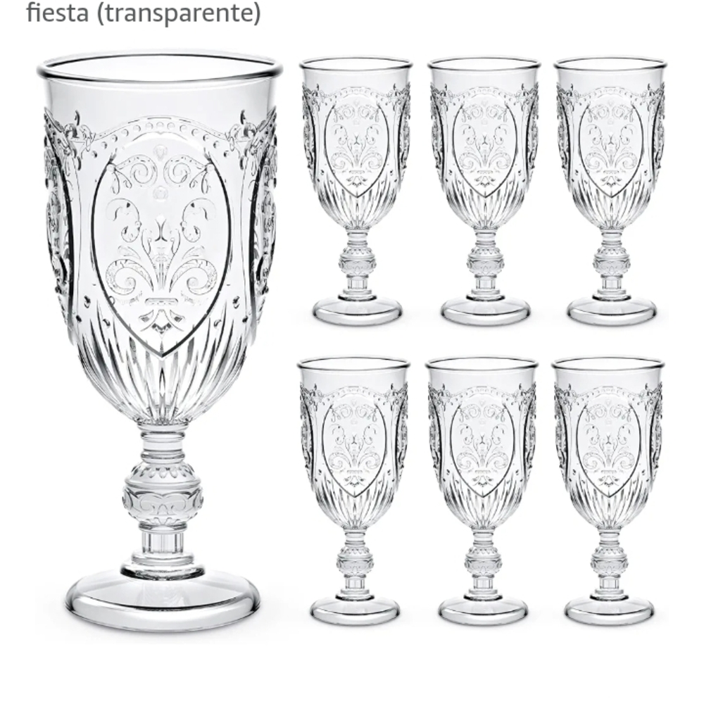Fiesta Elegant Clear Glass Goblet Set